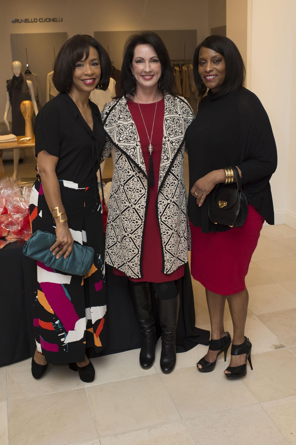 33 Gina Gaston, from left, Alicia Smith and Gail Brown at Houston Sweethearts at Saks February 2015