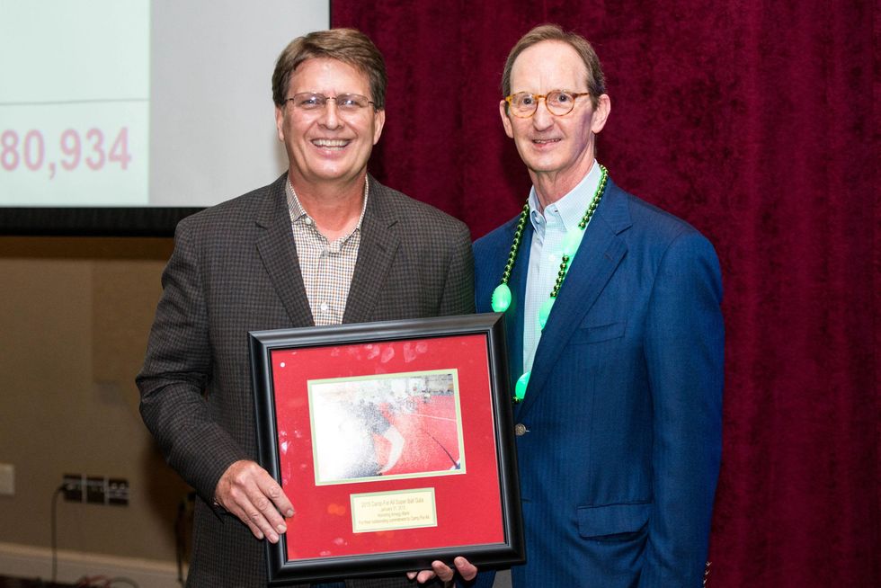 341 Steve Stephens, left, and Rogers Crain at the Camp For All Super Ball February 2015