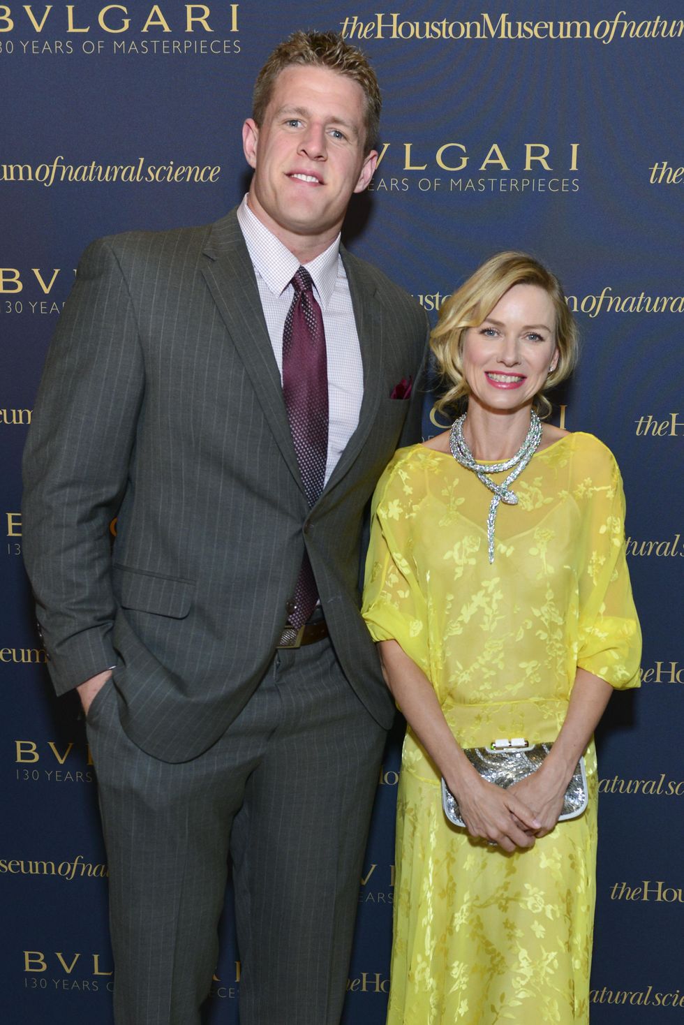 36 J.J. Watt and Naomi Watts at the Bulgari exhibition dinner May 2014
