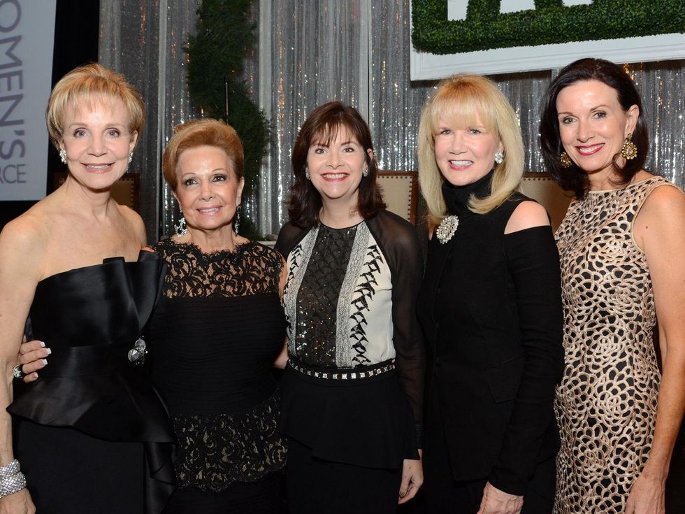 38 Leisa Holland-Nelson, from left, Philamena Baird, Roxann Neumann, Suzan Deison and Karen Love at the Greater Houston Women's Hall of Fame Gala December 2013
