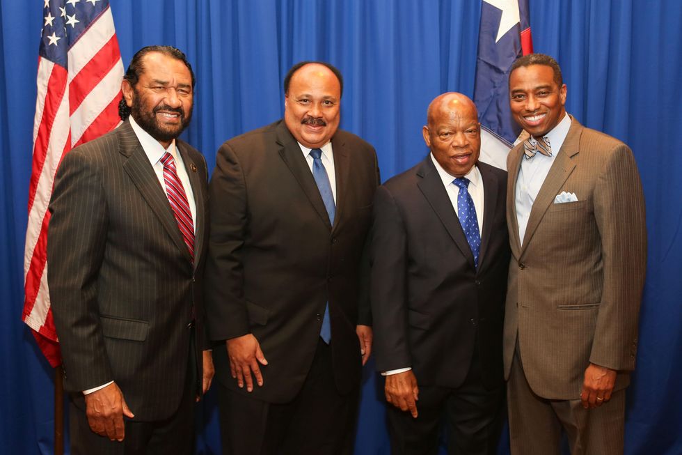 4 Al Green, from left Martin Luther King III, John Lewis and Khambrel Marshall at the Holocaust Museum Moral Courage Award dinner June 2014