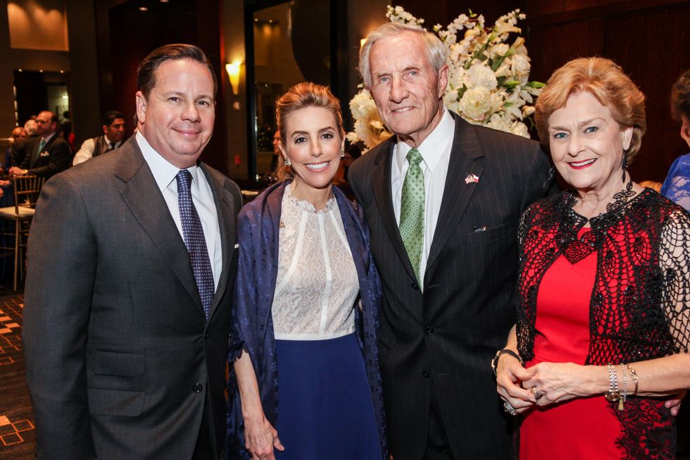 4 Blake Tartt, from left, Linda Lyons Brown and George and Annette Strake at the Social Book Treasures dinner December 2014