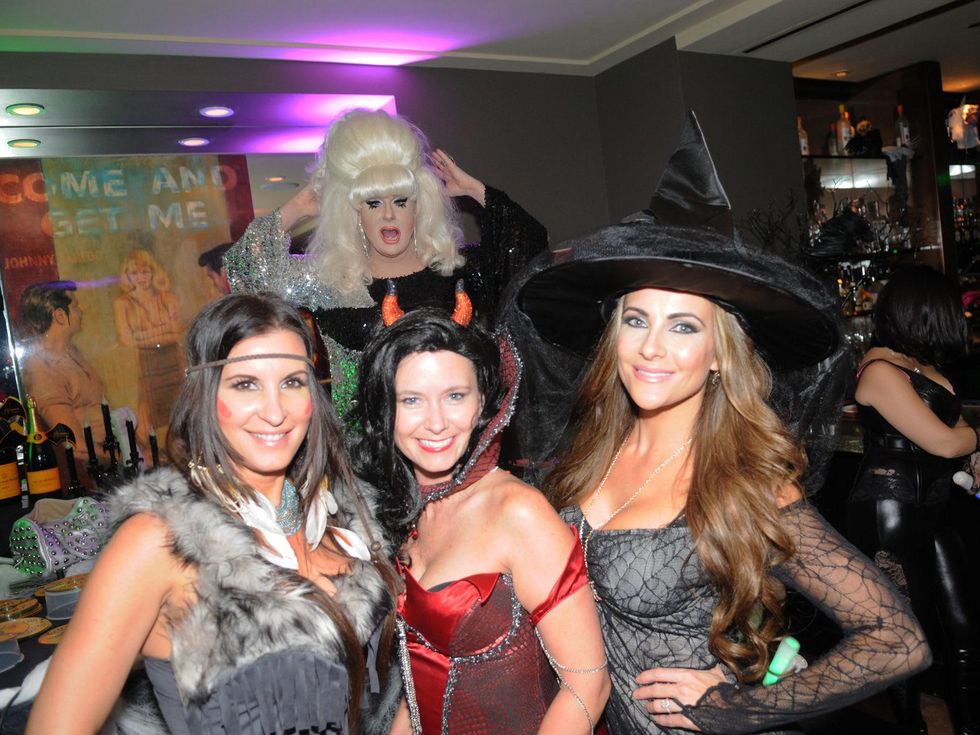 4 Cary Tito, from left, Sheila Ybarra and Kelly Gurevich at Hotel ZaZa's Halloween party October 2013