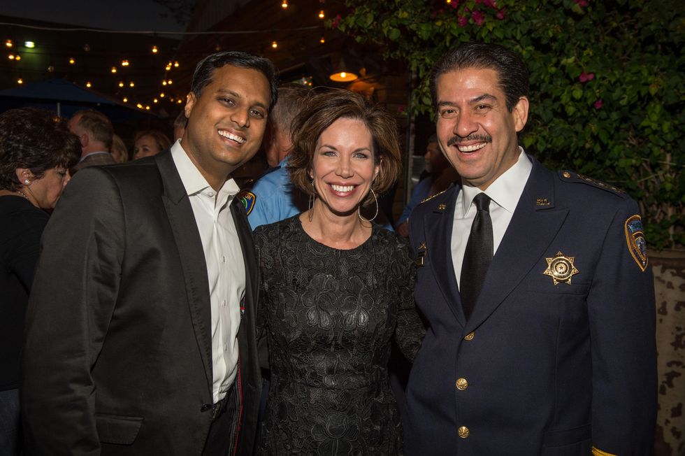 4 Dr. Aashish Kiran Shah, from left, Roseanne Rogers and Adrian Garcia at K9s4COPS Unleased 2013