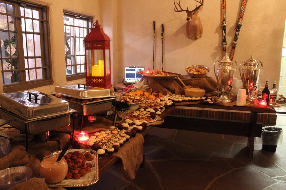 4 food spread at the Herman Park Conservancy Ski the Green party November 2013