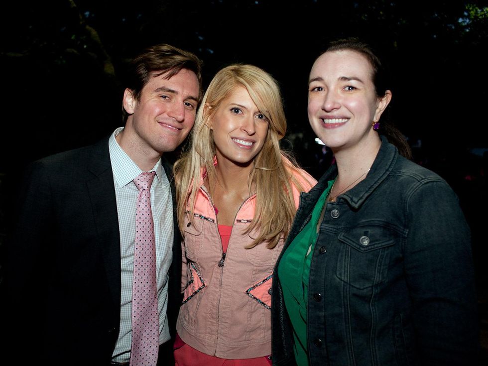 4 Houston Zoo Flock Pink Flamingo Party May 2013 Chris and Kendall Hanno, with Cynthia Conner