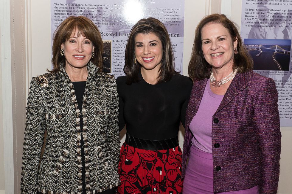 4 Janiece Longoria, from left, Lisa Hernandez and Laura Gibson at the Houston Heritage Society luncheon April 2014