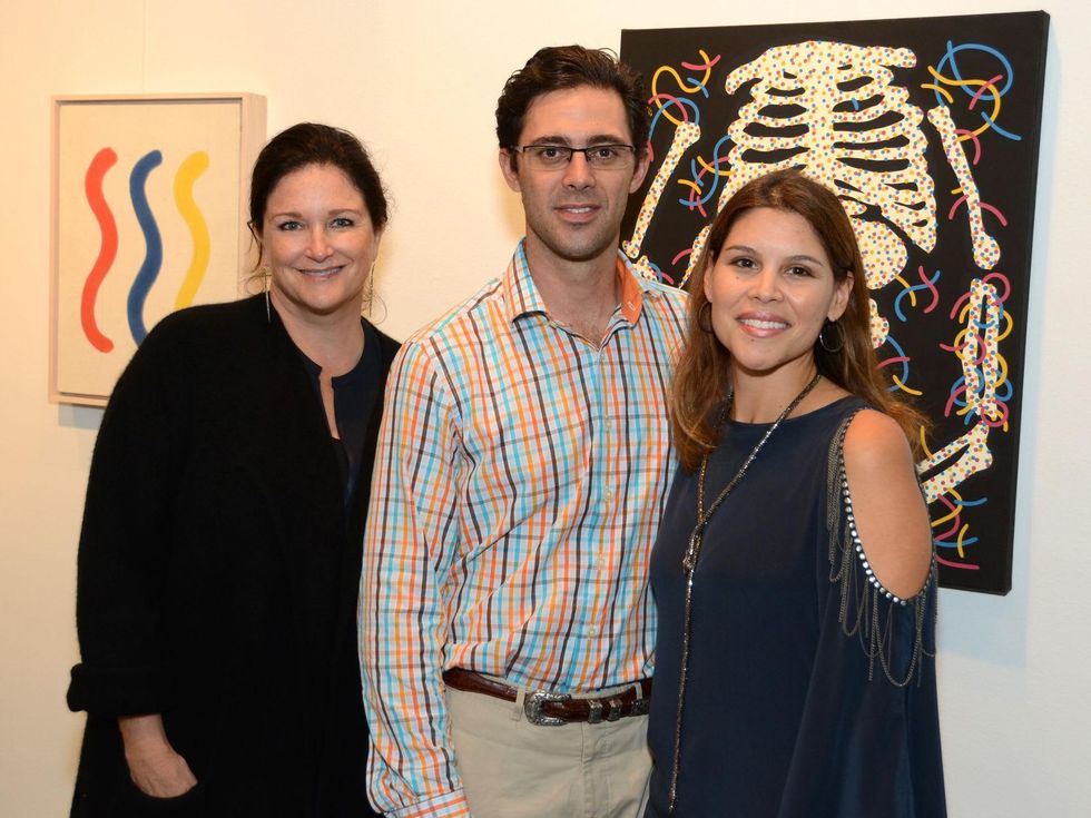 4 Lea Weingarten, left, with David and Estela Cockrell at the Texas Contemporary Art Fair VIP opening party October 2013