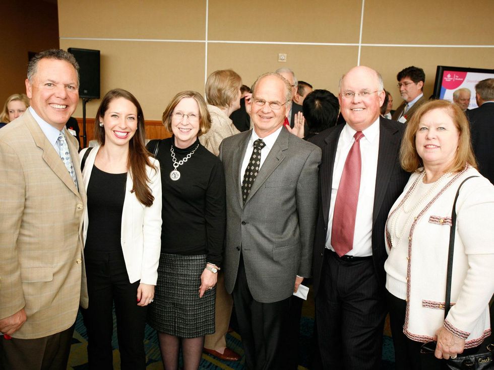 4 Ralph Alexander, from left, Brooke Schmitt, Becky Hostler, Kevin Hostler and Dennis and Cathy Houston at the Texas Children's Hospital - The Woodlands groundbreaking February 2014