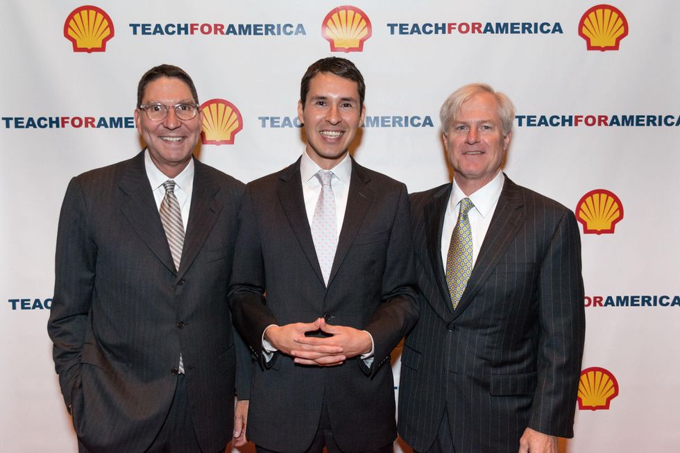 4 Scott McClelland, from left, Luis Elizondo-Thomson and Doug Foshee at the Teach for America event November 2014.