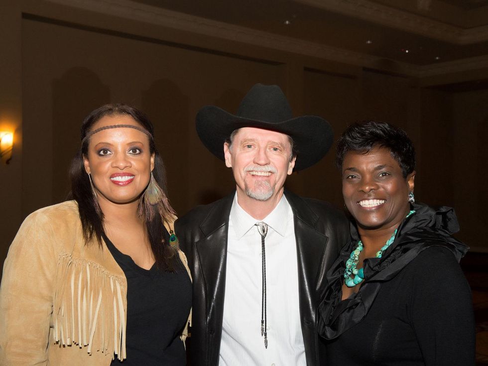 41 Carolyn Codwell, from left, Jon Hall and Janice Hall at Links Boots & Bling February 2014