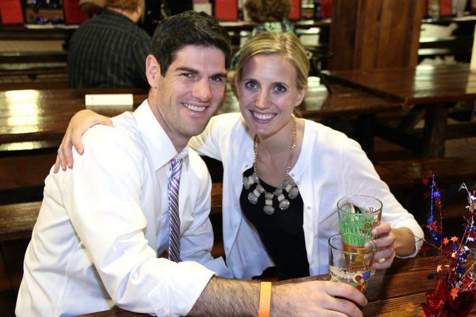 43 Robert Hughes and Sara Loeffelholz at the Houston Area Women's Center Young Leaders Independence Day Bash July 2014.