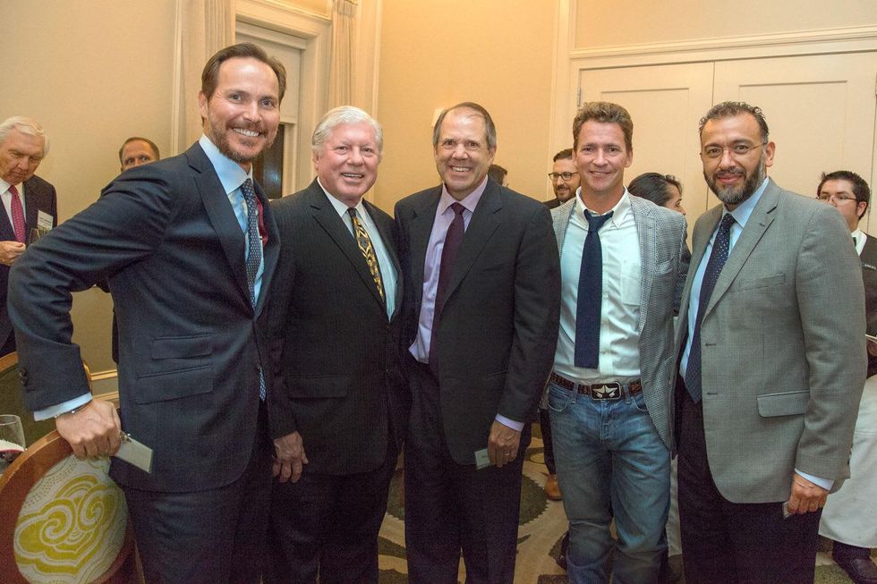 44 Jonathan Brinsden, from left, Doug Goff, Ric Campo, Ryan McCord and Arturo Chavez at the Urban Land Institute Houston mixer October 2014