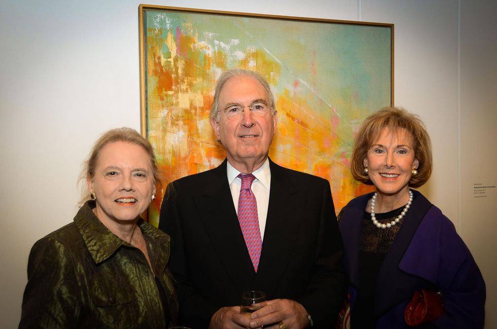 475 Lauran McCollum, from left, with Charles and Diane Ofner at the Barbara Hines Art Opening in Dallas October 2014