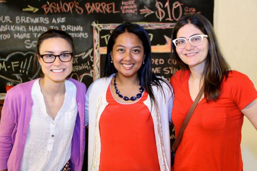 49 Emily DeSanti, from left, Nicole Peralta and Lara Vartivarian at the Houston Area Women's Center Young Leaders Independence Day Bash July 2014