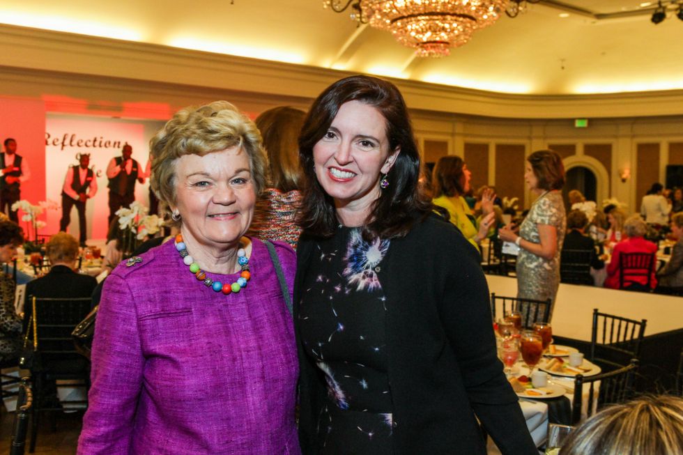 49 Susie Glasscock, left, and Meredith Barineau at the Salvation Army luncheon April 2014