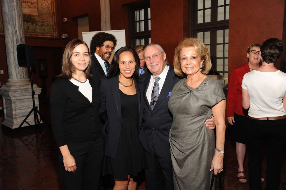 5 5665 Debbie McNulty, from left, Danielle Burns and Arthur and Philomena Baird at the Port of Houston library exhibition celebration September 2014