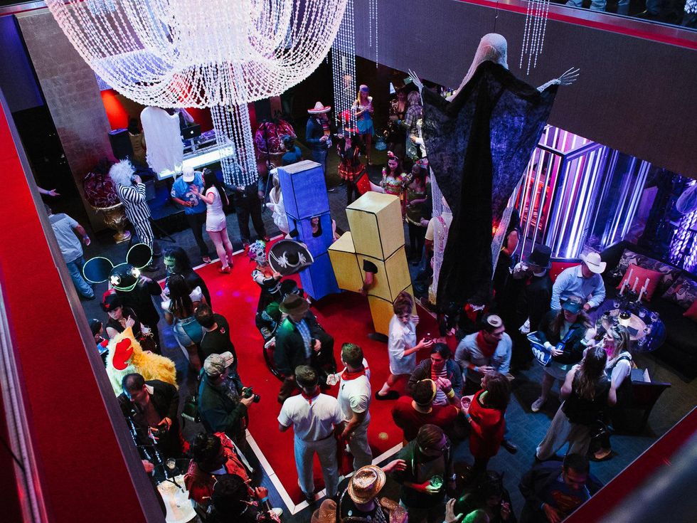 5 crowd venue at the CultureMap Halloween party at Mr. Peeples October 2013