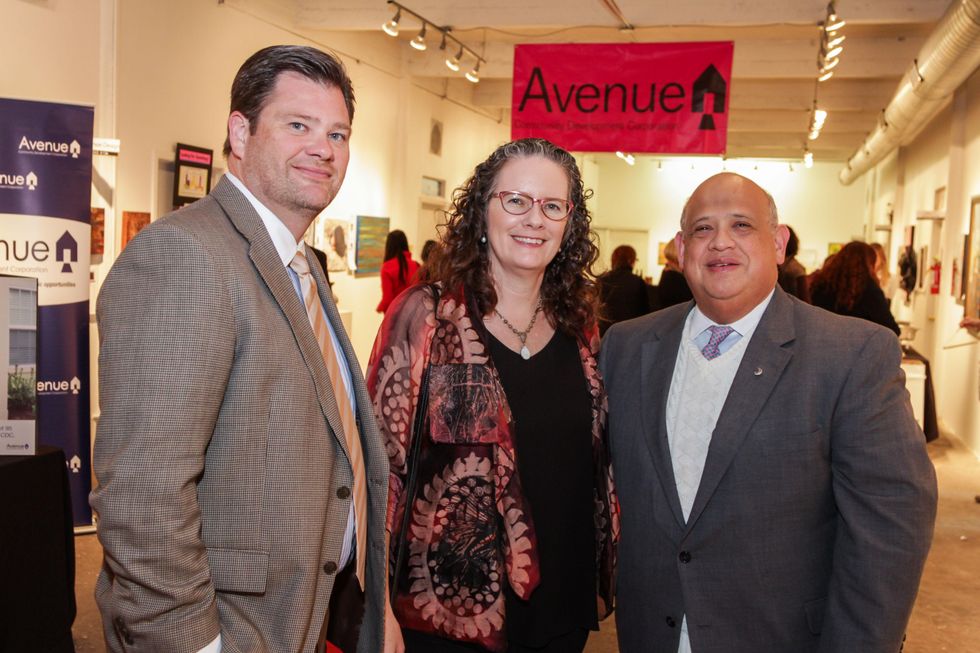 5 David Boerger, from left, Mary Lawler and Francisco Rivero at the Art on the Avenue benefit November 2014