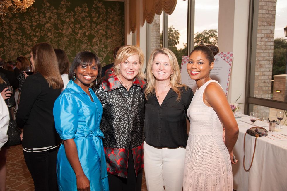 5 Deon Dillard, from left, Julie Haralson, Karen Miller and Shataria Greene at the Houston Heart Ball Kickoff at River Oaks Country Club October 2014