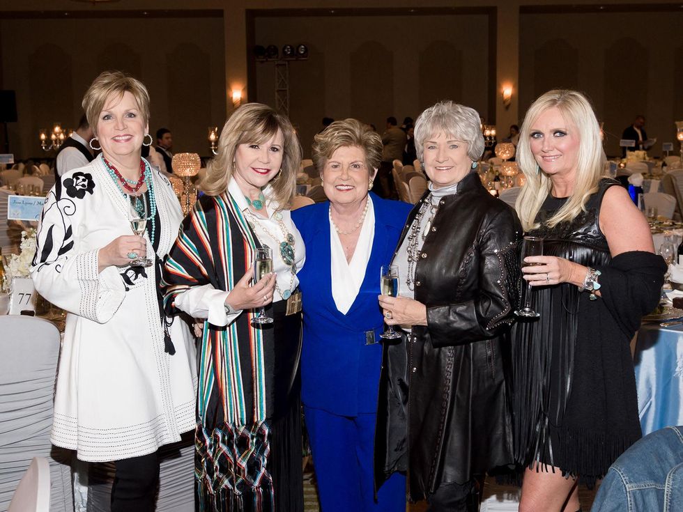 5 Donna Webster, from left, Cyndy Garza Roberts, Kay Stevens, Linda Sue Barnes and Jill Watson at the Rodeo Trailblazer Awards Luncheon February 2015