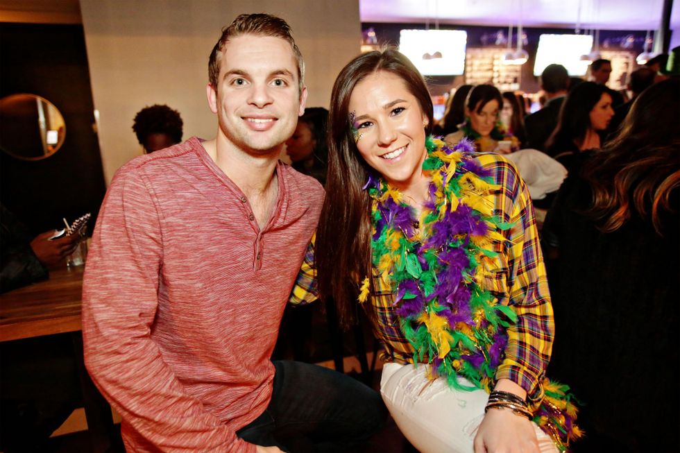 5 Eric Floyd and Julie Marin at Gray\u2019s Public House Mardi Gras grand opening benefiting Urban Green February 2015