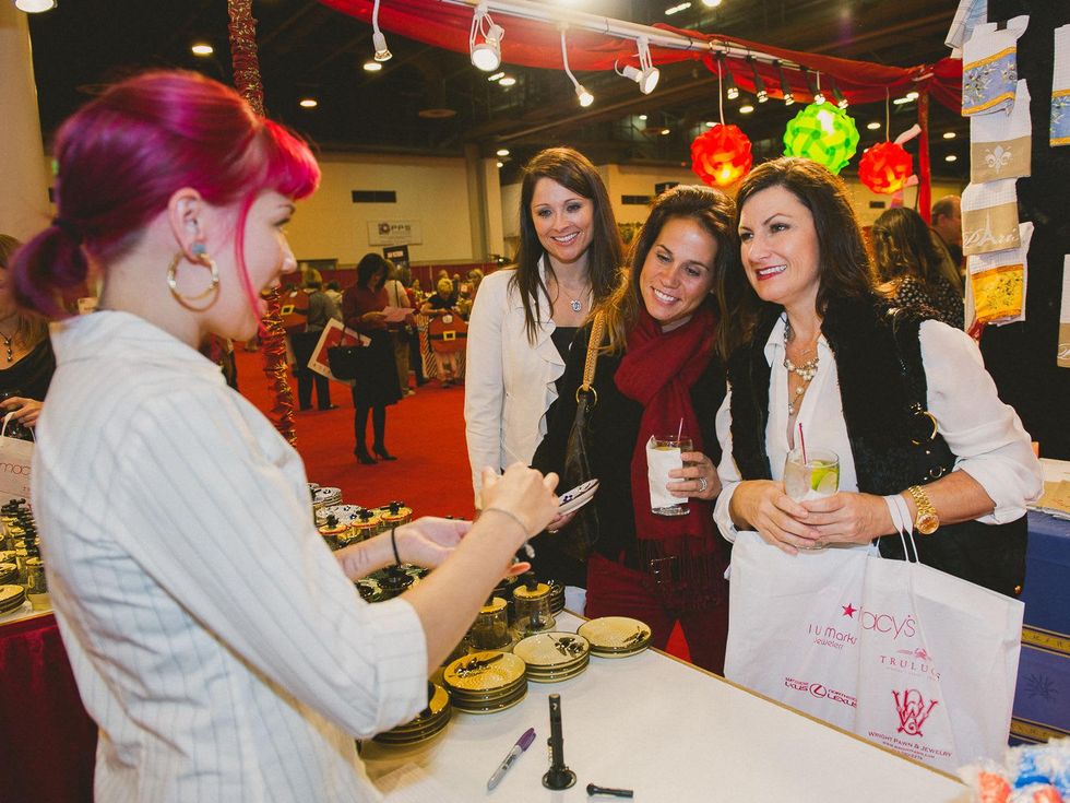 5 Jaime Stone, from left, Allyson Bieker and Cherice Billasma at the Nutcracker Market preview party November 2013