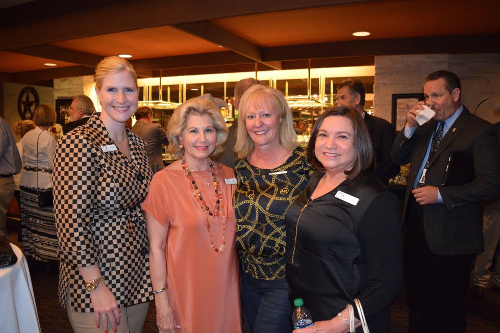 5 Jennifer Currey Van Matre, from left, Peggy Hollis, Dawne Martin and Santa Gonzales at the Houston Livestock Show and Rodeo Trailblazer honoree reception October 2014
