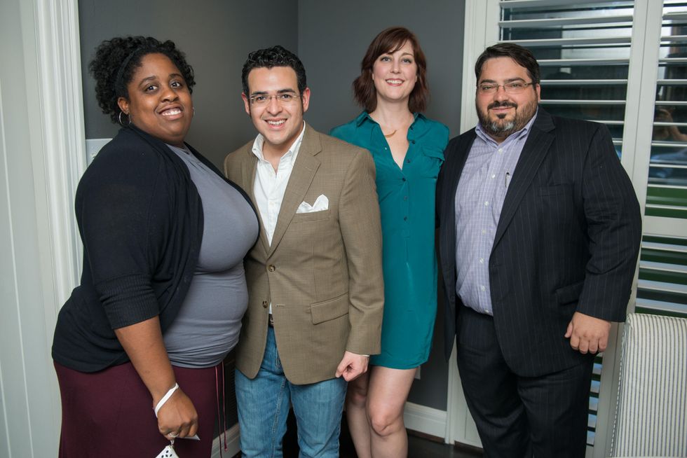 5 Kelser McMiller, from left, Mario Gudmundsson, Michelle Stair and Jason Brown at the HGO Young Patrons Kick-off September 2014