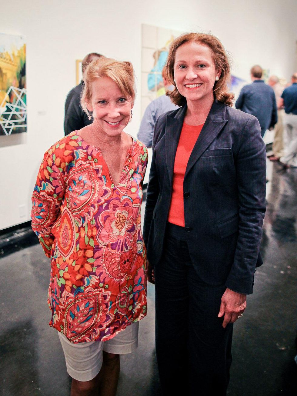 5 Lawndale Art Center The Big Show VIP reception July 2013 Kathleen O'Reilly and Minnette Boesel