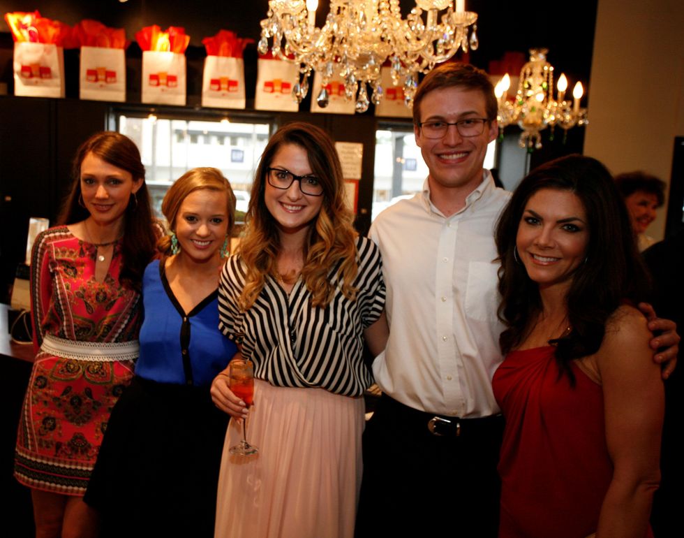 5 Leslie Sharp, from left, Megan Blaisdell, Julianne Lasher, Bobby Roberts and Monica Blaisdell at Events' Shop With Heart Card launch party April 2014