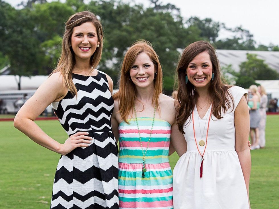 5 Morgan Taylor, from left, NAME and NAME at the Yellowstone Academy polo party April 2014