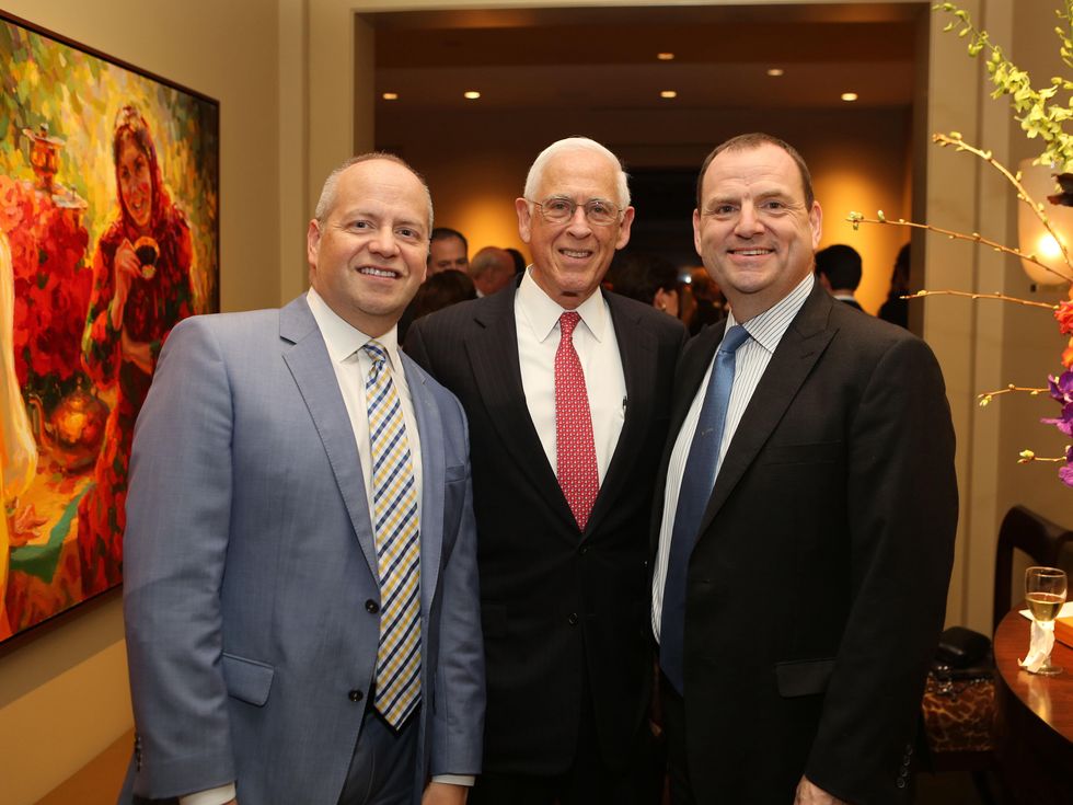 5 Patrick Summers, from left, John Mendelsohn and Perryn Leech at Perryn Leech's 50th birthday party April 2014