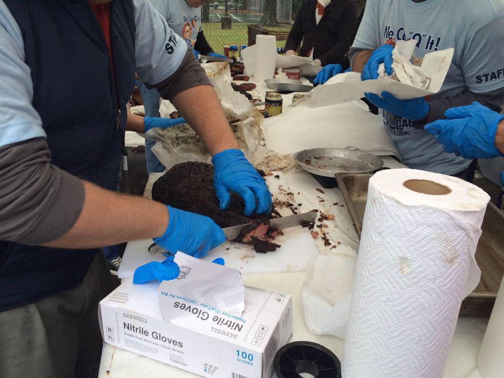 5 Q for a Cause November 2013 slicing barbecue