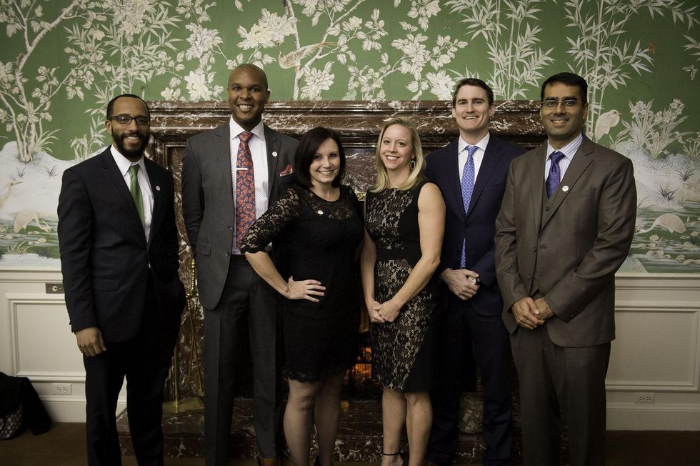 5 Sammy Ford IV, from left, Travis Torrence, Anna Archer, Nicole Voyles, Brian Albrecht and Ashish Mahendru at the Houston Bar Association Harvest Celebration November 2014