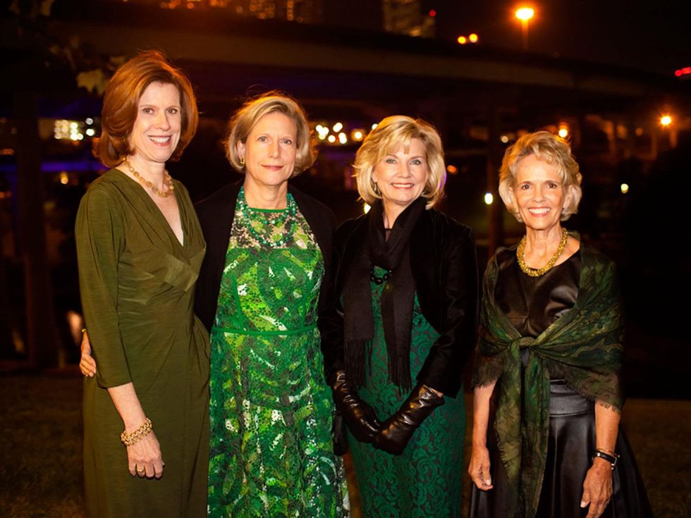 5 Susan Peterson, from left, Kelty Crain, Verlinde Doubleday and Sue White at the Buffalo Bayou Partnership's Green and Growing Gala November 2013