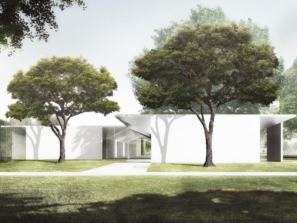 5. The Menil Drawing Institute, west fa\u00c3\u00a7ade as seen from the Energy House CROPPED