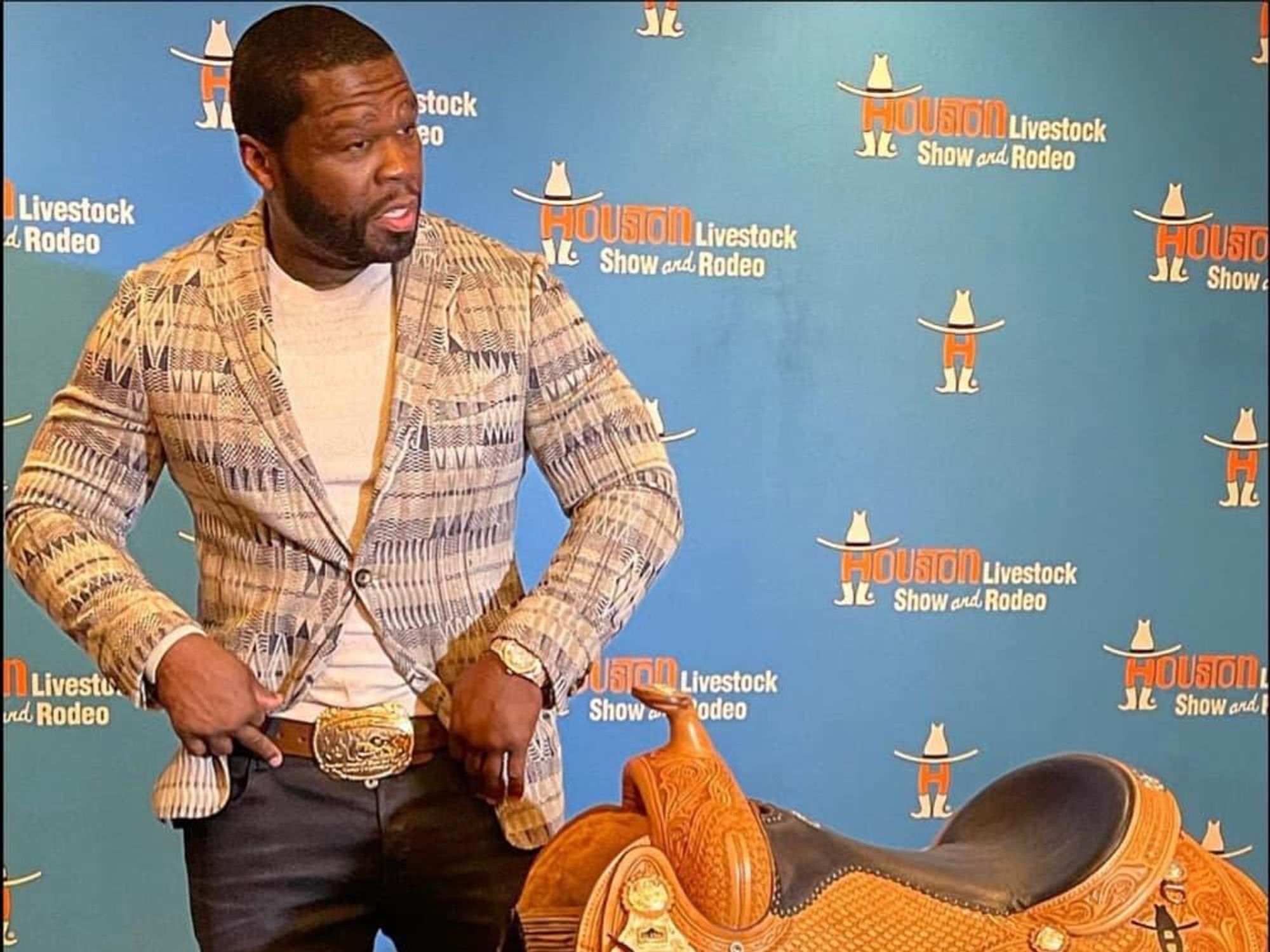 50 Cent Rodeo Houston saddle
