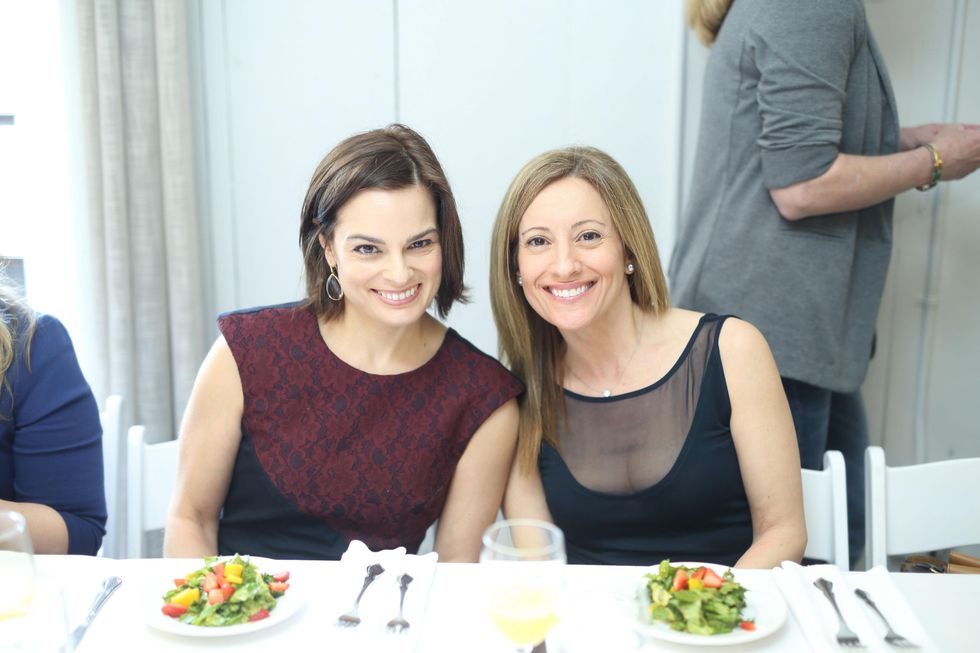 51 Kerri Lynn Inglesby, left, and Dena Winkler at the David Peck spring summer 2015 fashion show March 2015