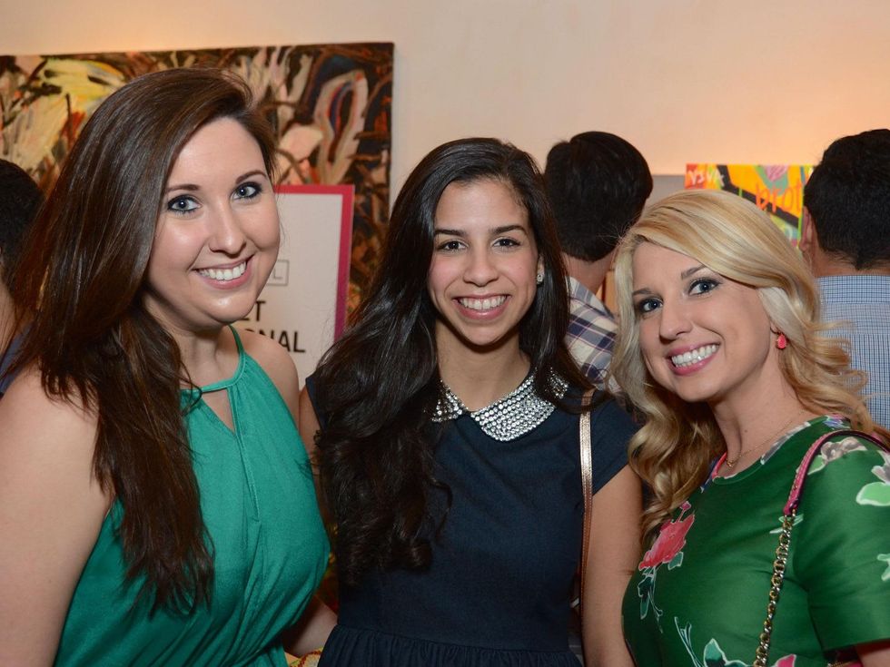 51 Sarah Kline, from left, Alyssa Perez and Erica Davis at the CultureMap Social at Gremillion and Co. Fine Art March 2015