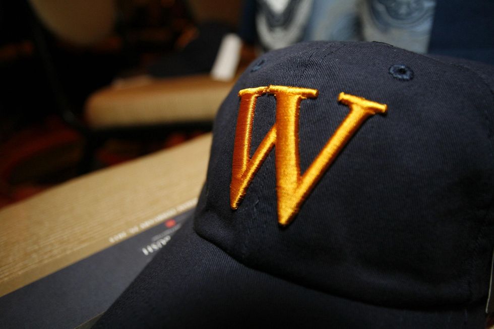 52 A hat adorned with "W" to reflect the event\u2019s honoree at An Evening with a Legend February 2015