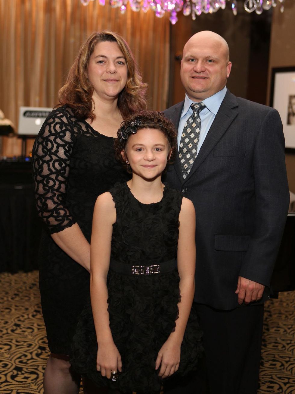 53 Morgan LaRue with parents Ashley and Jeremy LaRue at Catwalk for a Cure November 2013