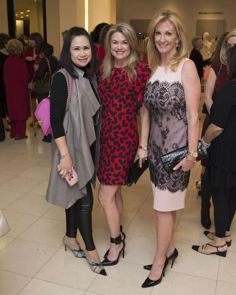 54 Kathryn Le, from left, Millette Sherman and Kim Moody at Houston Sweethearts at Saks February 2015