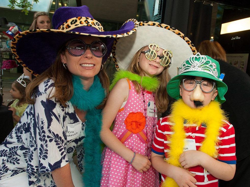 54, Texas Children's Ambassadors party April 2013 Cris Daskevich, Caroline Daskevich, Dillon Daskevich in costumes