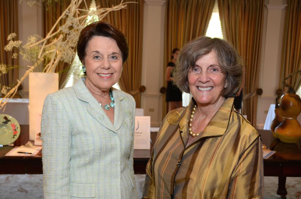 55 Ginni Mithoff, left and Sara Morgan at the Houston Center for Contemporary Craft spring luncheon May 2014