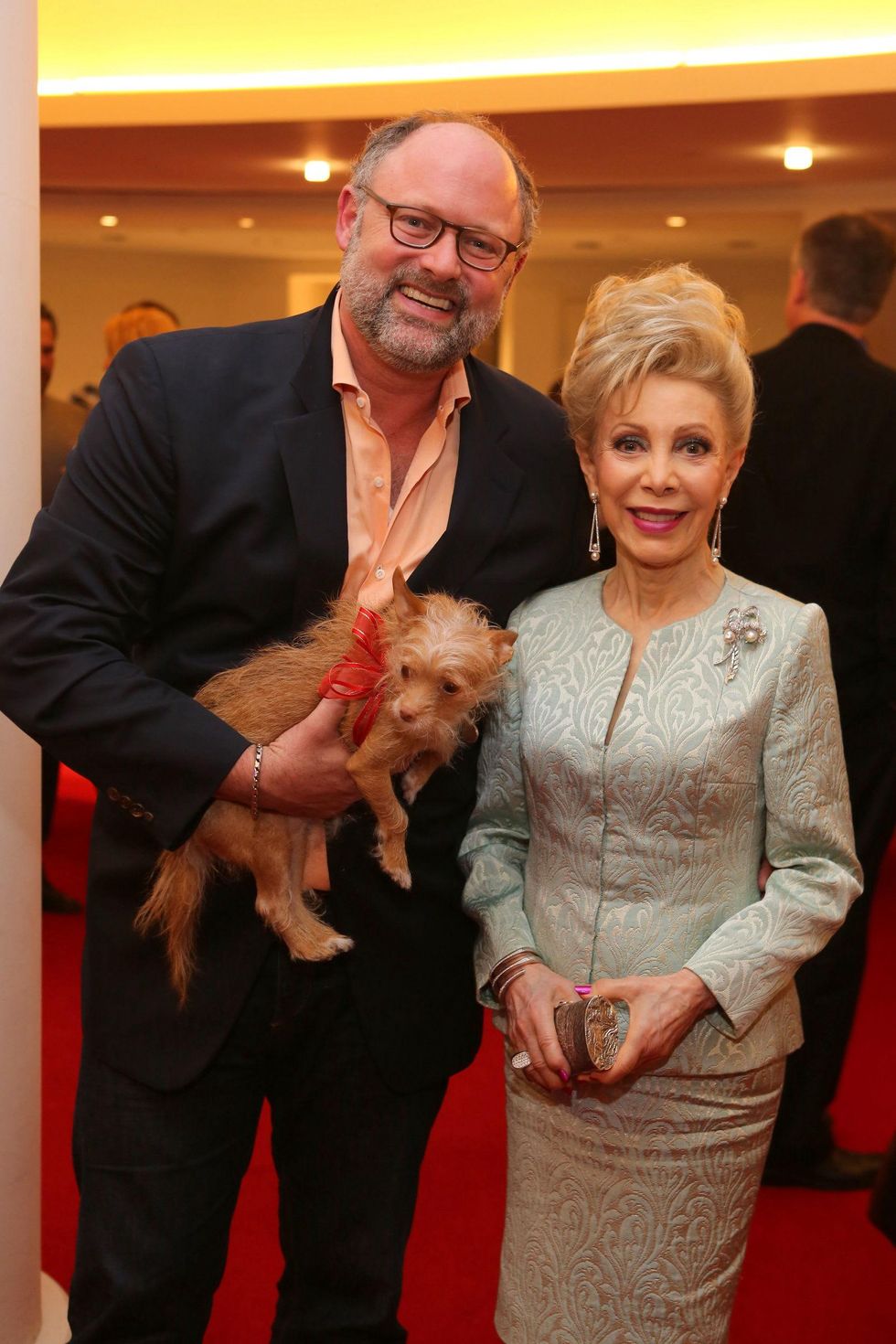 5593 Jonathan Moscone and Margaret Alkek Williams at the Alley Opening Night dinner May 2014