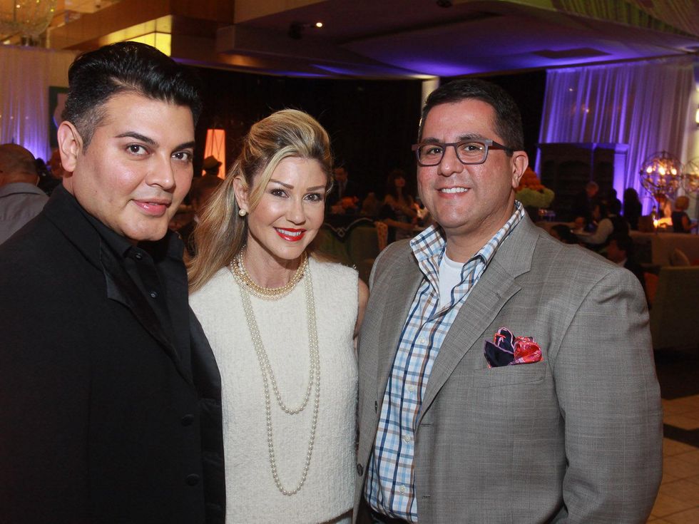 56 Edward Sanchez, from left, Patti Murphy and Dr. Roland Maldonado at the Houston Ballet Carnan Properties party.