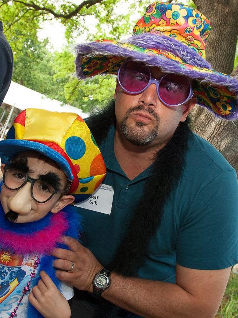 56, Texas Children's Ambassadors party April 2013 Jeff Silk, J.J. Silk in costumes