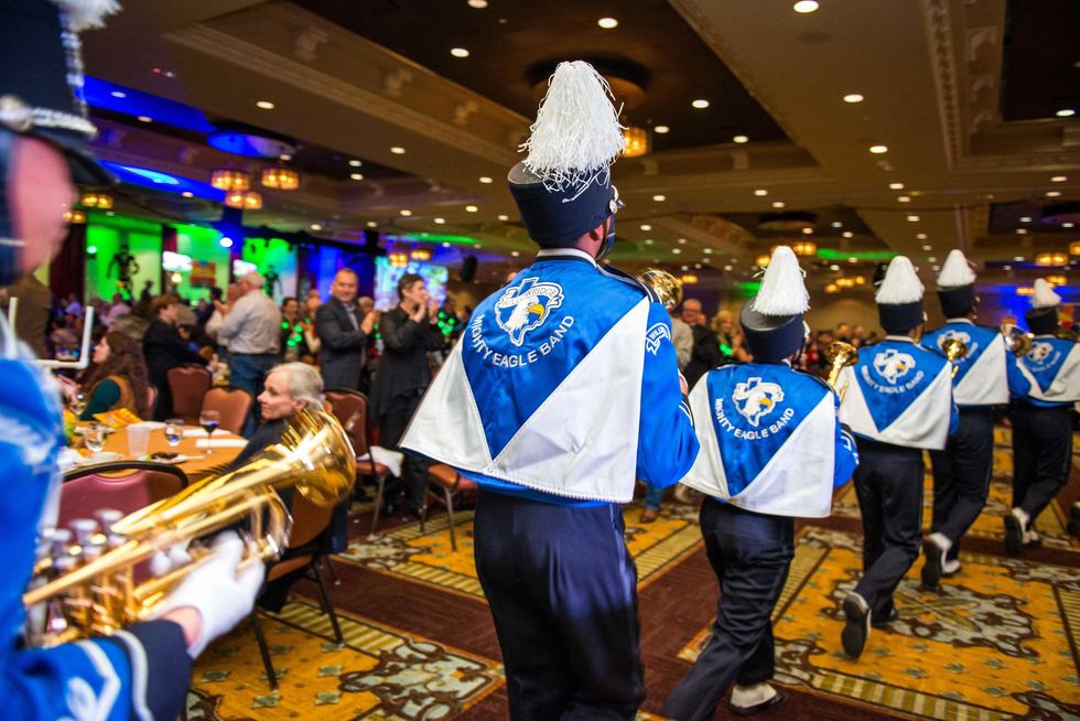 566 Members of Willowridge High School Band at the Camp For All Super Ball February 2015