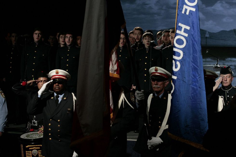 57 Members of the Houston Fire Department Honor Guard at An Evening with a Legend February 2015
